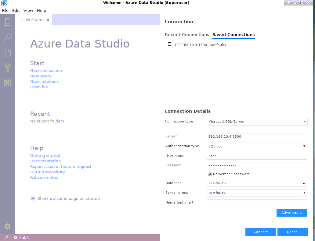 Azure Data Studio linux