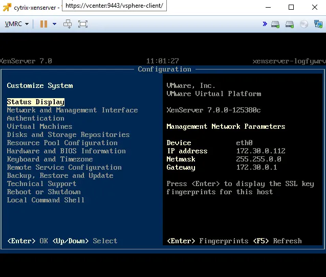 Boot di XenServer su vSphere